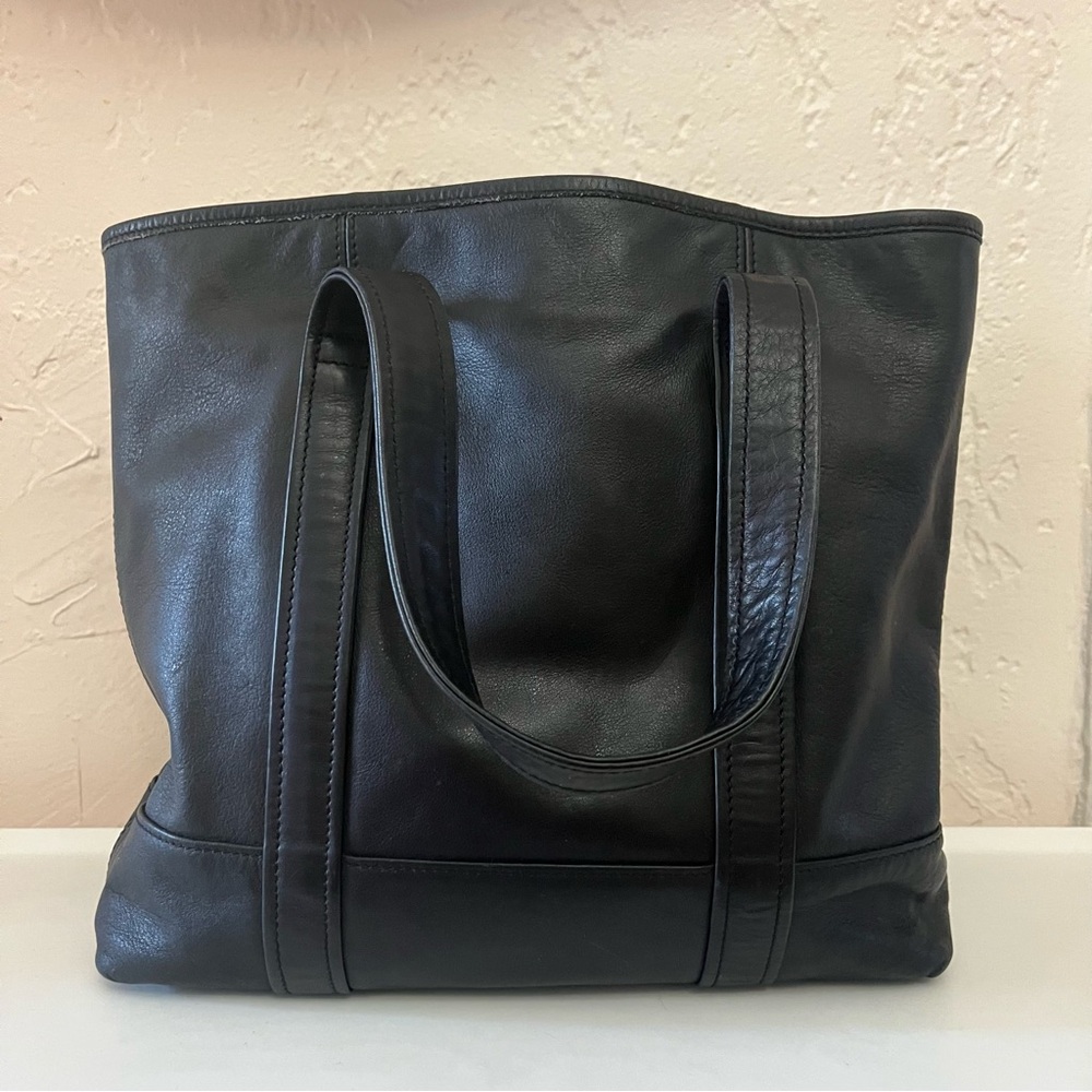 COACH Black Leather Tote Bag